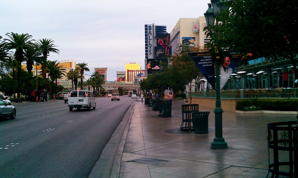 Las Vegas Strip al mattino prima di un'escursione al Grand Canyon